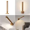 Wall Lamp Wood Indoor Light Usb Charging 360° Rotatable Adjustable Brightness Touch Switch Sconce Corridor Lights Night Drop Delivery Dh40P