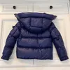 Cappotto Bambini Ragazzi Moda Inverno Antivento Piumino con cappuccio Cappotti di lusso Designer Blu scuro Capispalla Bambino ragazzo Puff Giubbotti Abbigliamento per bambini