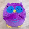 Sleeping Bags Purple Owl Sleeping Bag For Children Cartoon Sleep Sack Child Birthday Gift With Pillow Soft Warm Kid Hiking Camping Beg Bag 230828