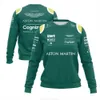 Herrtröjor tröjor Aston Martin F1 Crew Neck Sweatshirt Men's Women's F1 Team Racing Design Crew Neck Pullover High Quality Clothing 2023