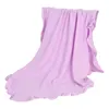 Dekens Ruffle Edge Deken Babyshower Handdoek Born Wrap 2-laags katoenen mousseline