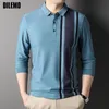 رجال Polos Top Grade Fashion Mens Designer Plain Polo Shirt Fit منتظم ناتجة عن الأكمام الكورية ذات الأكمام الطويلة.