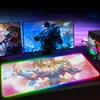 Mouse Pads Wrist Rests Anime YuGiOh Dark Magician Girl Mousepad Gaming Mausepad Computer Mat Pad Keyboards Mat LED Mausepad