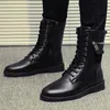 Botas PU Couro Homens Motocicleta Mens Militar Equitação Caça Caminhada Sapatos Outono Inverno MidCalf Marca Designer 230829