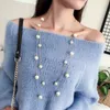 Nabel Klingelknopf Ringe Lange Doppelschicht Simulierte Perlenkette Frauen Pullover Kette Weibliche Kragen Aussage Schmuck Großhandel 230830