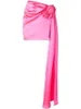 Jupes 2023 Fuchisa Soie Satin Rose Fleur Courte Avec Superposition Latérale Zopper Frappant Mini Femme Maxi Jupe Rose