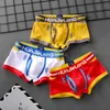 Underpants 3Pcs Man's Underwear Cotton Boxers Hombre Young Boys Alphabet Comfortable and Breathable Boxershorts Men Panties 230829