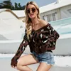 Vrouwen Truien Luipaard Trui 2023 Lente Herfst Vrouwelijke Sexy V-hals Print Gebreide Shirt Kwastje Losse Trui Jumpers