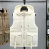 Men's Vests Jacket Hooded Men Winter Warm Sleeveless Jackets Male Casual Waistcoat Large Pocket Vest Thickening Veste Homme L107