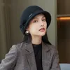 Berets Mother Gift Lady Autumn And Winter Banquet Woolen Cloche Hats Woman Party Formal Fedora Hat Top Quality 100 Wool Felt 230830