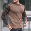 Winter Men's Knitted Sweater European and American men's fashion waffle top knit long sleeve round neck slim multicolor pullover Q230830