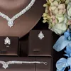 Halsband örhängen set hibride lyx exklusiva cirkelörhängen för kvinnor bröllop brud kubik zirkon dubai nigeria smycken n-1536