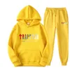 Trapstar Tracksuit czarny męski bluzę z kapturem Trapstar Men Projektant Sportswear Set Ustaw koszykówkę 2 sztuki luźne kobiety z długim rękawem ZJFM