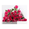 Couronnes de fleurs décoratives Simation fleur unique jamais flétrissement Roses créatif pratique saint valentin cadeau Rose savon goutte Deli Otngi