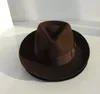 Geniş Memlu Şapkalar Kova Yün Fedora Şapkası Unisex Fedoras Yetişkin Moda Trilby Money Mans Mans Cap B8130 230829