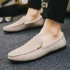 Klädskor vår fritid affärer casuals skor mäns skor koreanska mode tygskor slip-on loftter duk skor andas linneskor