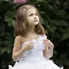 Elegant Scoop Neck Long Sleeve Butterfly Decal Wedding Party Formal Occasion Lace Flower Girl Dress