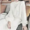 Kvinnors tröjor kvinnor höst mode vit tröja o nacken ihålig ut tunna mjuka mohair knit pullover topp överdimensionerad lös casual short