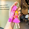 Sıcak Film Periferik Bebek Keychain Oyuncak Karikatür Pembe Prenses Anahtar Kolye Çift Okul Çantası Silikon Bebek Toptan Ücretsiz UPS