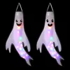 51 tum Halloween Ghost Windsocks Led Light Up Ghost Hanging Decorations Flag Wind Socks For Home Yard Outdoor Decor Party Supplies