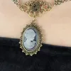 Hänge halsband steampunk kvinnors halsband vackra viktorianska skönhetshuvud lady vintage gotisk julklapp