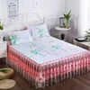 Bed Skirt Princess Lace With Pillowcase For Girls Ice Silk Mat Sheet Bedding Bedspreads Cover Non-Slip