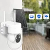 IP -kameror WiFi Solar PTZ Camera 4MP Wireless CCTV Security Outdoor WiFi Batteri laddas med panel 230830