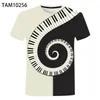 Herren-T-Shirts, Musiknote, modisch, Harajuku-Stil, Damen-T-Shirt, Neuheit, Sommer, 3D-gedrucktes Rundhals-T-Shirt