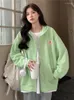 Женские толстовины Deeptown Корейская мода застегнут женщины Harajuku хип -хоп негабаритный тонкие толщины BF уличная одежда повседневная шикарная кардигановая пальто