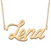 Pendant Necklaces Lena Nameplate Necklace For Women Stainless Steel Jewelry Gold Plated Name Chain Femme Mothers Girlfriend Gift