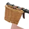 Panniers Bags Bicycle Front Wicker Woven Basket for Kids Bike Scooter Handmade Waterproof Durable Storage Basket Detachable Baggage Bags 230829