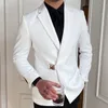 Costumes pour hommes Blazers Solide Boucle En Métal Décoration Blazer Pour Hommes Fête Mariage Banquet Blazer Designer Italien Costume Veste Slim Fit Blazer Homme 230829