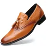 Sapatos de vestido homens casamento couro apontou toe homens de negócios casual macio formal original