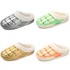 2023 Winter fleece thickened warm home cotton men woman golden silver green orange black trend couple shoes color5