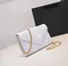 Classica versione alta Borsa a tracolla in pelle bovina di lusso famoso designer Borse a tracolla da donna Borsa a mano da donna Borsa a tracolla catena in oro nero argento con scatola 22,5 * 5 * 15 cm