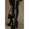 منصة Boots عالية الكعب النساء فوق The Knee High Boots Design Winter Fashion Sexy Selegant Walking Walk Comfy Women Shoes 230829