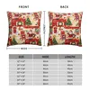 Pillow Holidays Vintage Christmas Santa Pillowcase Cover Decor Winter Snowman Throw Case Home Zipper 45 45cm