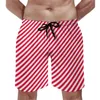 Men's Shorts Vintage Striped Print Board Summer Black White Stripes Casual Beach Short Pants Sports Fitness Design Swim Trunks