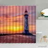 Shower Curtains 3D Printing Sea Lighthouse Bird Waterproof Shower Curtain Set Fabric High Quality Bathtub Decor Bath Screen With R230830