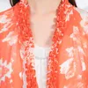 Płaszcze damskie Korki uwielbiają czeski nadruk Mulberry Silk Coral Red Long Open Stitch Streetwear Ochrona przed słońcem Ciengan Flat Fy026