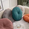 Oreiller 1pc Ins rond avec noyau baie vitrée chevet frangé dentelle salon canapé couleur unie décor à la maison en gros