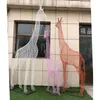 Meubles de camping en acier inoxydable, décorations de paysage de jardin, girafe creuse tissée avec animaux, haute qualité pour l'extérieur