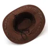 Szerokie brzegowe czapki wiadra Western Cowboy Travel Caps for Women Men's zamszowe vintage mężczyzn z Cowgirl Jazz Cap 230830