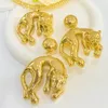 Collana di orecchini set gioielli placcati in oro 18 carati per le donne Ciondolo leopardo di lusso di grandi dimensioni Dubai Wedding Accessori per feste africane