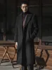 Męskie mieszanki wełny mauroicardi jesienne zima długość ciepła czarny płaszcz płaszcza luksusowy płaszcz pojedynczy piersi Wysoka jakość odzieży 230829