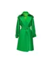 Kvinnors dike täcker den lilla och smala brittiska stilen Löst passande grön mittlängd rak vindbrytare design känns ljus lyxig spets