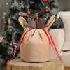 Wholesale Custom Cute Reindeer Velvet Drawstring Santa Sack Antler Christmas Gift Bag FY5807 0830