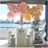 Party Decoration Decorations White Gold Pink Round Display sockel Wedding Pedestal Cylinder Flower Stand för 3 st 5pc Drop Delivery DHHBN