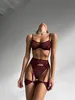 Set sexy Lingerie sensuale Kit reggiseno trasparente push up senza cuciture in pizzo trasparente intimo morbido set erotico giarrettiera intimo senza censura 230808