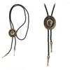 Nœuds papillons Bolo Tie Kit de pointes en bronze Chapeau de cowboy Casquette Collier Accessoire